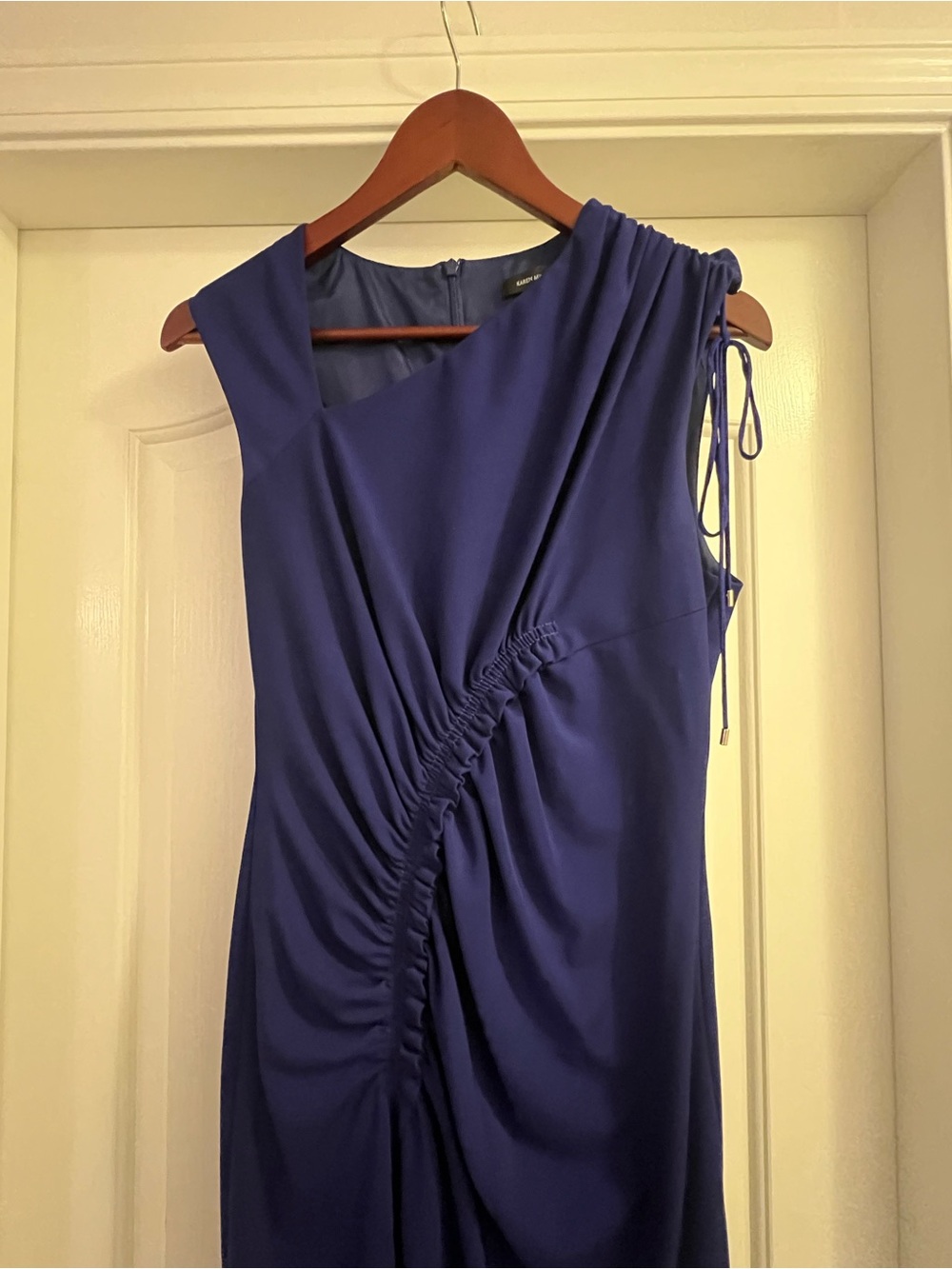Karen Millen Royal Blue One-Shoulder Ruched Dress